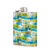 水彩抽象芸術緑、青 フラスク (左)