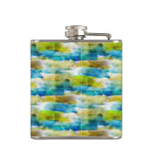 水彩抽象芸術緑、青 フラスク (裏面)