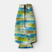 水彩抽象芸術緑、青 ボトルクーラー (裏面)