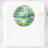 水彩抽象芸術緑、青 ラウンドシール (バッグ)