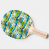 水彩抽象芸術緑、青 卓球ラケット (横)