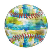 水彩抽象芸術緑、青 野球ボール (正面)