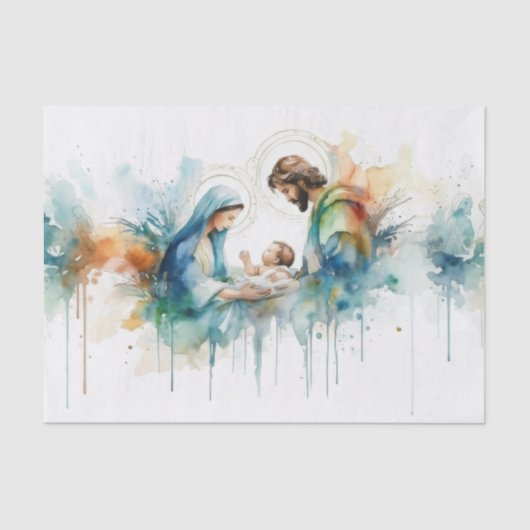 水彩抽象芸術聖家族 薄葉紙 (正面)