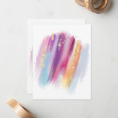 水彩抽象芸術背景1 ノートカード (正面/裏面インサイチュ)