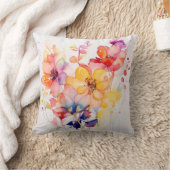 水彩抽象芸術花遊弁 クッション (ブランケット)