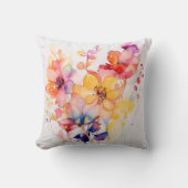 水彩抽象芸術花遊弁 クッション (正面)