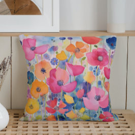 水彩抽象芸術花遊弁 クッション