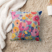 水彩抽象芸術花遊弁 クッション (ブランケット)