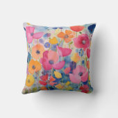 水彩抽象芸術花遊弁 クッション (裏面)