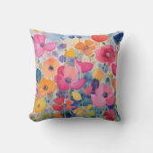 水彩抽象芸術花遊弁 クッション (正面)