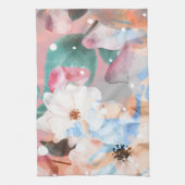 水彩抽象芸術花1 キッチンタオル (縦)