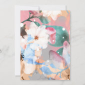 水彩抽象芸術花1 サンキューカード (裏面)