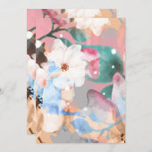 水彩抽象芸術花1 サンキューカード (正面/裏面)