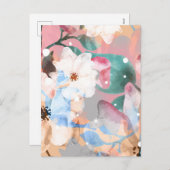 水彩抽象芸術花1 シーズンポストカード (正面/裏面)