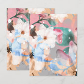 水彩抽象芸術花1 ノートカード (正面/裏面)