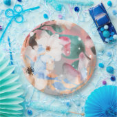 水彩抽象芸術花1 ペーパープレート (パーティー)