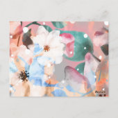 水彩抽象芸術花1 ポストカード (裏面)