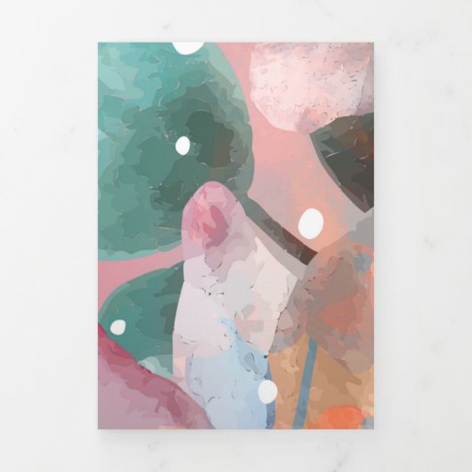 水彩抽象芸術花1 三つ折りクリスマスカード (カバー)