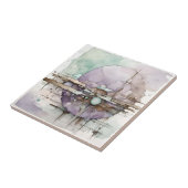 水彩抽象芸術表現主義パープルミント タイル (側面)