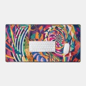 水彩抽象芸術複雑なパターン デスクマット (キーボード&マウス)