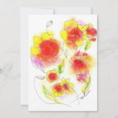 水彩抽象芸術赤と黄色の花 (正面)