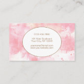 水彩抽象芸術赤面ピンクモダン 名刺 (裏面)