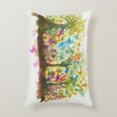 水彩抽象芸術造園芸術木林 アクセントクッション (正面(垂直))