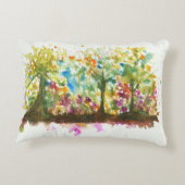 水彩抽象芸術造園芸術木林 アクセントクッション (裏面)