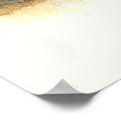 水彩抽象芸術造園芸術木林 ポスター (角)