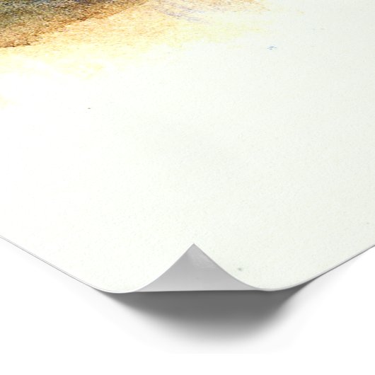 水彩抽象芸術造園芸術木林 ポスター (角)