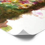 水彩抽象芸術造園芸術木林 ポスター (角)