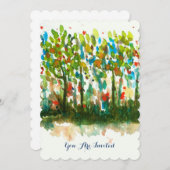 水彩抽象芸術造園芸術木林 招待状 (正面/裏面)