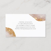 水彩抽象芸術金ゴールドグリッター白 コーリングカード (裏面)