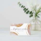 水彩抽象芸術金ゴールドグリッター白 コーリングカード (スタンド正面)