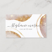 水彩抽象芸術金ゴールドグリッター白 コーリングカード (正面)