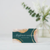 水彩抽象芸術金ゴールドグリッター緑 コーリングカード (スタンド正面)