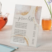 水彩抽象芸術金ゴールドグリッター 台座サイン (インサイチュ)