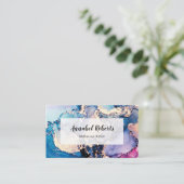 水彩抽象芸術金ゴールド名刺 名刺 (スタンド正面)