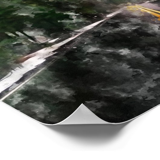 水彩抽象芸術風景 ポスター (角)