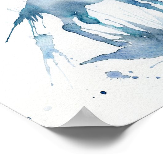 水彩抽象芸術馬とフォア絵画ル ポスター (角)