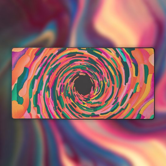 水彩抽象芸術鮮やかヒューズ デスクマット