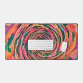 水彩抽象芸術鮮やかヒューズ デスクマット (キーボード&マウス)
