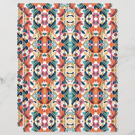 水彩抽象芸術18スクラップブック紙 (正面/裏面)