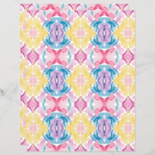 水彩抽象芸術25スクラップブック紙 (正面/裏面)