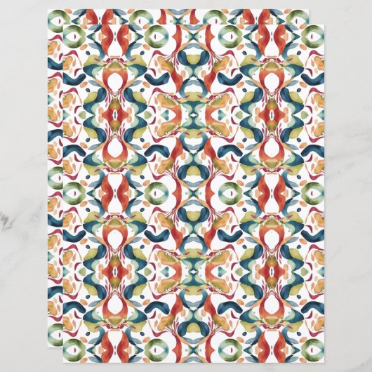 水彩抽象芸術6スクラップブック紙 (正面/裏面)