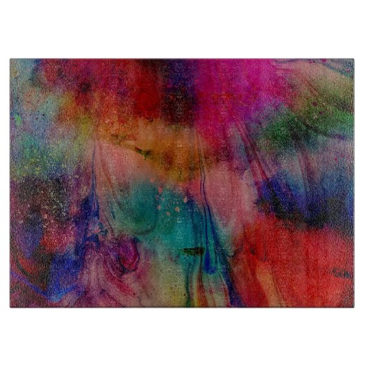 水彩抽象芸術 カッティングボード (正面)