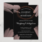 水彩抽象芸術 |ジオメトリック結婚円 招待状 (正面/裏面)