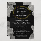 水彩抽象芸術 |ジオメトリック結婚円 招待状 (正面/裏面)