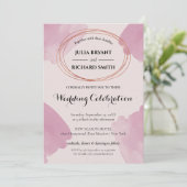 水彩抽象芸術 |ジオメトリック結婚円 招待状 (スタンド正面)