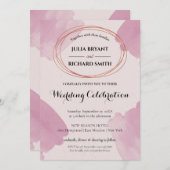 水彩抽象芸術 |ジオメトリック結婚円 招待状 (正面/裏面)